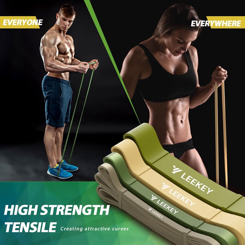 LEEKEY Resistance Bands  Exercise Bands Pull Up Assist Bands - Workout Bands Set - Mobility Band Powerlifting Bands for Men and Women Fitness Training  Physical Therapy Home Workouts - Image 4
